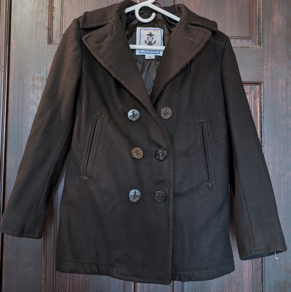 Women's Black Double-Breasted Coat
